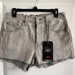 Levi's High Waist Gray Denim Shorts